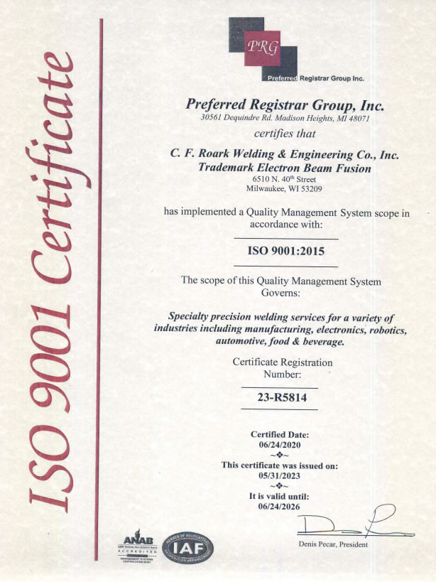 Certifications - ISO 9001 certificate